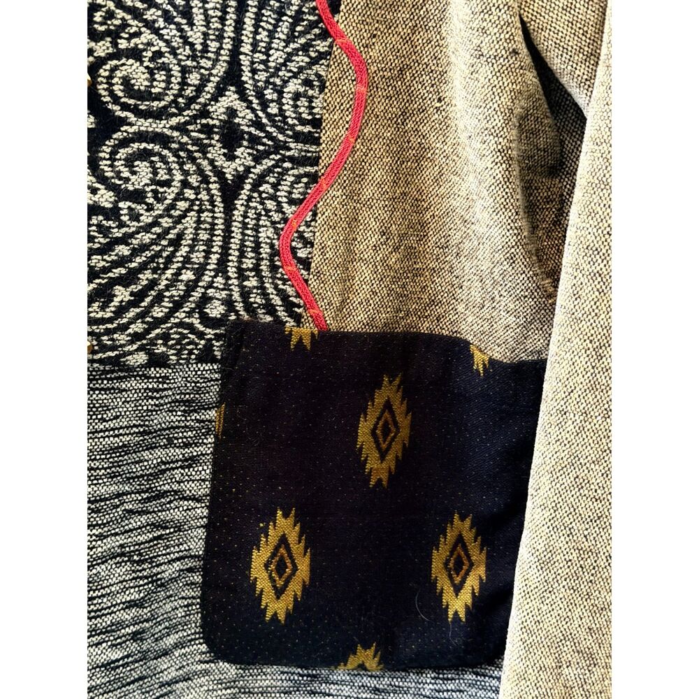 Sag Harbor Boho Patchwork Woven Jacket Size 8 - image 7